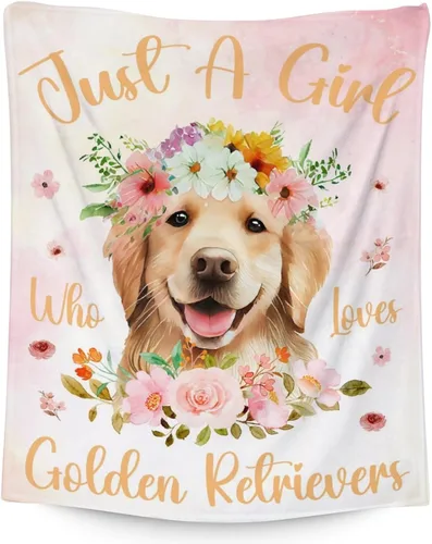 Vista 7 de Golden Retriever - Manta para niñas, tamaño de regazo de 30 x 40 pulgadas, manta de felpa suave y mullida, manta colorida y linda para sala de estar
