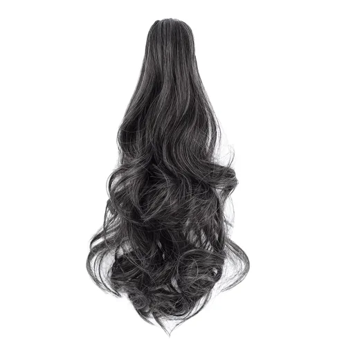 Vista 20 de Extensión de cola de caballo con clip de garra, de 18 pulgadas, extensiones de cabello ondulado largo para mujer, extensiones de cola de caballo