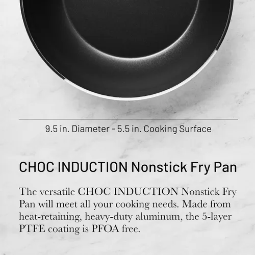 Vista 2 de De Buyer CHOC INDUCTION - Sartén antiadherente de 9.5 pulgadas, revestimiento de PTFE de 5 capas, resistente a la deformación y los arañazos