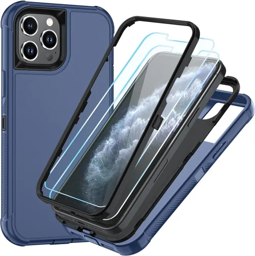 Vista 61 de SunStory Funda compatible con iPhone 11 con protector de pantalla HD, 3 capas de alta resistencia de cuerpo completo, funda protectora híbrida 3