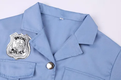 Vista 3 de Gortykor Disfraz de oficial de policía para niñas, uniforme de policía para niñas, disfraz de cosplay de policía