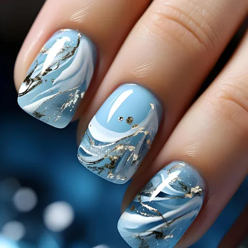 Vista 10 de Uñas postizas cuadradas cortas a presión, uñas postizas de color rosa, de cobertura completa, uñas postizas con purpurina plateada con diseños