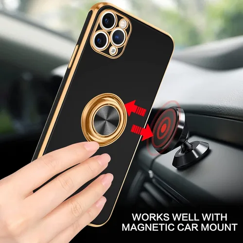 Vista 7 de BENTOBEN Funda para iPhone 11 Pro Max, funda para teléfono iPhone 11 ProMax, ajuste delgado, soporte de anillo con soporte de soporte, protección a