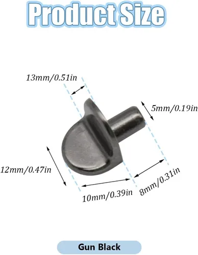Vista 2 de 50 clavijas en forma de L para estantes de gabinete de 0.197 in, estilo soporte, clavijas de soporte para estantes de muebles (XL/negro pistola)