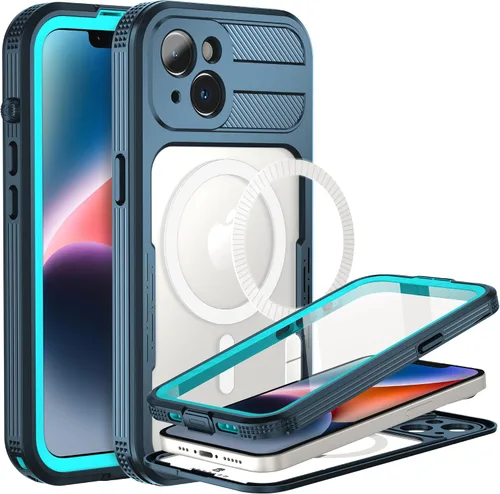 Vista 10 de BEASTEK Funda impermeable para iPhone 14 Serie SRE IP68 magnética a prueba de golpes con protector de pantalla integrado y funda protectora MagSafe