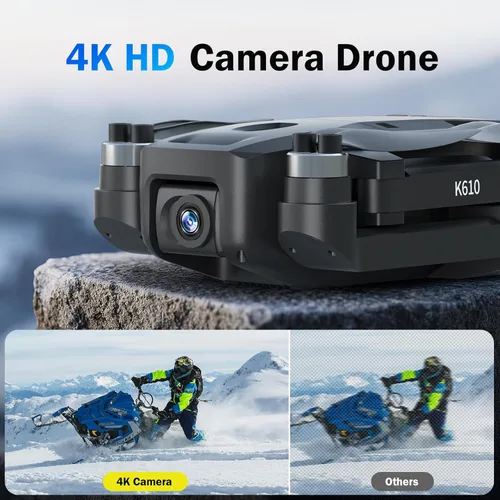 Vista 2 de Dron GPS con cámara 4K para adultos Cámara IMX SENS Tarjeta SD, retorno automático a casa, menos de 249g, cuadricóptero plegable GPS RC profesional