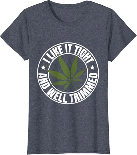 Vista 40 de Weed Cannabis Medical Marihuana I Like It Camiseta ajustada y recortada, Negro, S