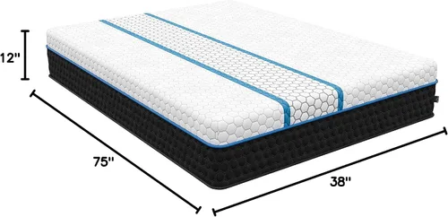 Vista 2 de EquaLite Plus - Colchón híbrido refrigerado por cobre de 12 pulgadas, individual, firme