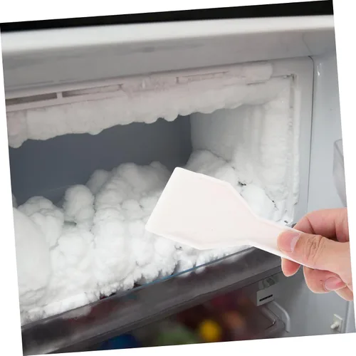 Vista 4 de Beaupretty Raspador de hielo para refrigerador, pala de plástico con agujero para colgar, congelador de mano, removedor de hielo para cocina y uso