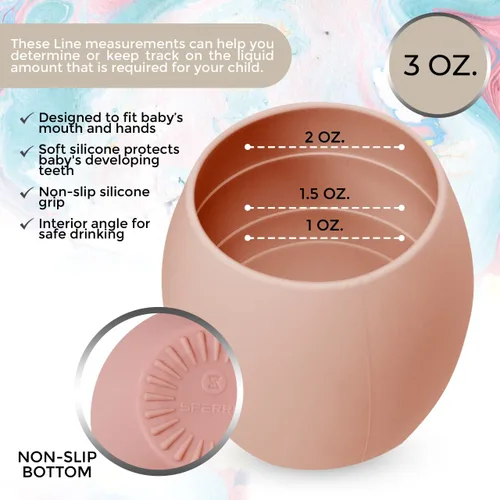 Vista 2 de Taza de silicona para bebé, taza de entrenamiento para niños pequeños, taza abierta para el destete LED de bebé, paquete de 2 tazas para bebés sin