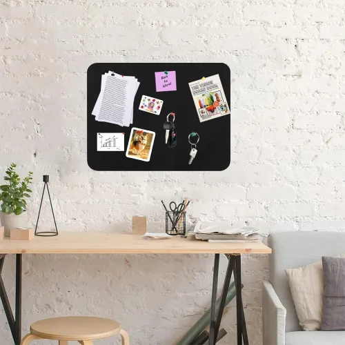 Vista 5 de Vuzvuv Barra de corcho negro de 16 x 12 pulgadas con 20 chinchetas, tiras autoadhesivas para tablón de anuncios que no dañan la pared, tablero