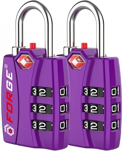 Vista 12 de Forge Cerraduras de equipaje aprobadas por la TSA - Negro 2 PK