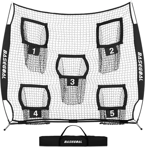 Vista 9 de BaseGoal Redes de Fútbol Americano para Lanzamiento, Objetivo de Fútbol Americano, Equipo de Entrenamiento de Quarterback con 5 Bolsillos Objetivo