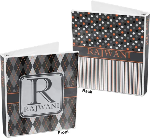 Vista 5 de Carpeta personalizada de 3 anillas moderna y elegante con rombos - 1 pulgada