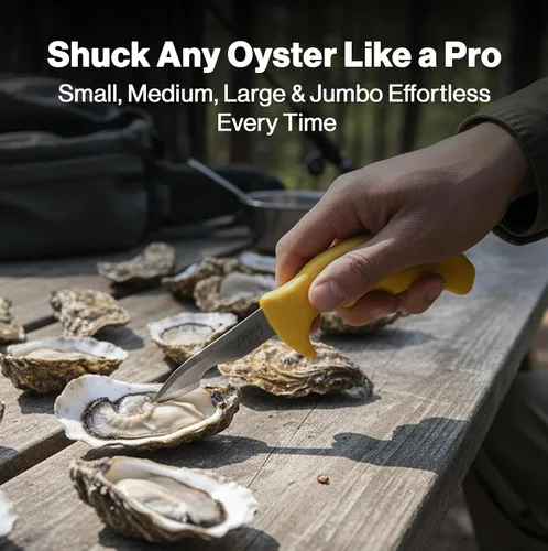 Vista 4 de Swissmar Shucker Paddy Malpeque - Cuchillo de shucking de ostras – Herramienta ergonómica de doble eje para triturar ostras con hoja de acero