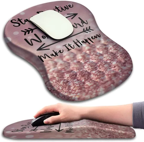 Vista 11 de Alfombrilla de ratón con soporte de muñeca, alfombrilla de ratón ergonómica con punto de masaje, cómoda alfombrilla de ratón para computadora