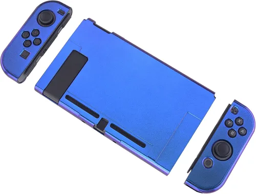 Vista 8 de eXtremeRate PlayVital - Carcasa trasera brillante para consola Nintendo Switch, controlador de mano NS Joycon protector separable, carcasa dura