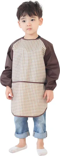 Vista 45 de Plie Kids Waterproof Art Smock – Long Sleeve Apron for Painting, Baking, Sensory Play (Ages 1–10)