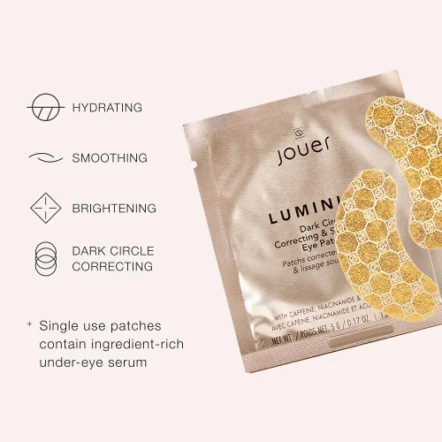 Vista 3 de Jouer Luminize Dark Circle Correcting & Suavizar Parches Ojos, Parche de Ojos de Cafeína para Ojeras e Hinchazón, Parche de Máscara Debajo