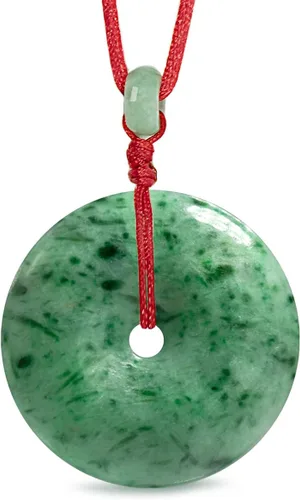 Vista 21 de Dahlia Collar eterno de jade en forma de círculo, jadeíta de grado A certificada de Birmania auténtica para la paz