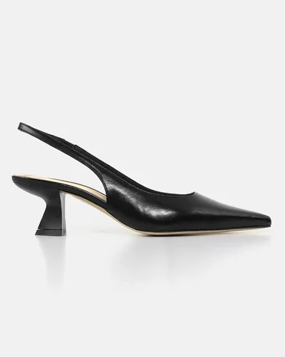 Vista 4 de gihubafuil Zapatos de tacón bajo para mujer, zapatos de tacón cerrado, puntiagudos, zapatos de vestir casuales con espalda descubierta