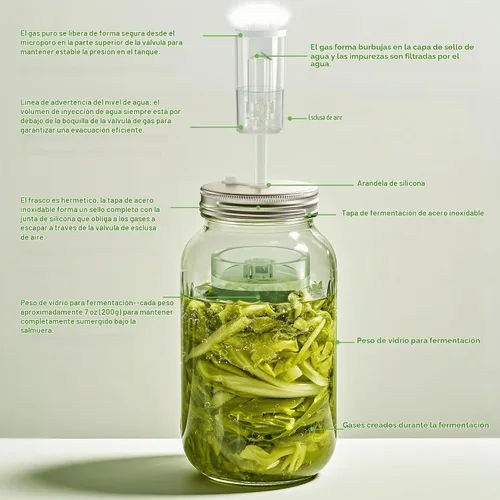 Vista 8 de Kit de fermentación para tarro de fermentación de masón de boca ancha para decapado y más
