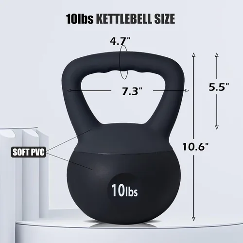 Vista 2 de DlandHome Pesas rusas para entrenamiento de fuerza, ideal para entrenamiento de cuerpo completo y entrenamiento de fuerza, mango de fácil agarre