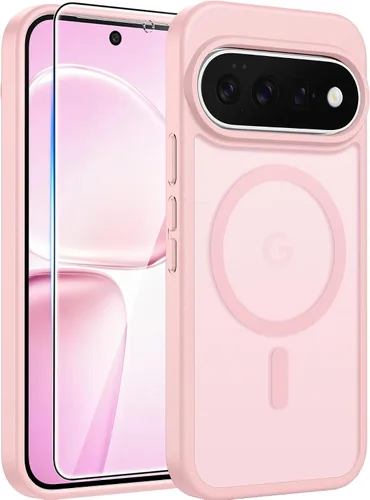 Vista 190 de FNTCASE Funda para iPhone 17 Pro: Fundas delgadas translúcidas de color azul claro compatibles con MagSafe, protección completa de la cámara