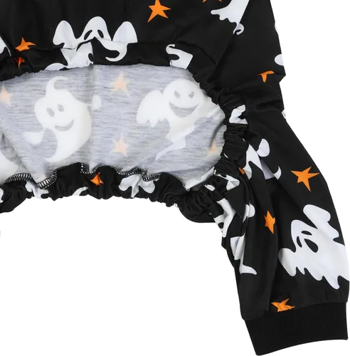 Vista 6 de HDE Pijama de una pieza para perro, ligero, para perros M-3XL, estrellas fantasmales, talla S