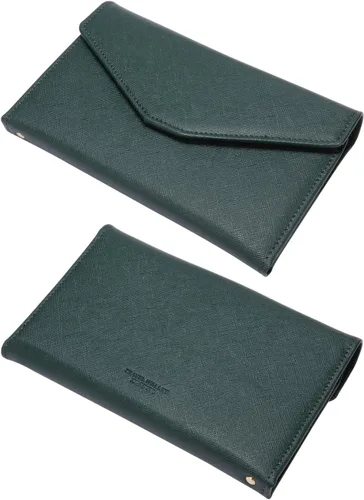 Vista 34 de Zoppen - Billetera de viaje con bloqueo RFID multiusos (Ver.4) Portatarjetas de pasaporte y vacunas, organizador de documentos de tres pliegues