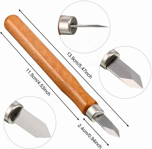 Vista 2 de Mudder Cuchillo de marcado para carpintería, cuchillo de marcado de hoja fina, doble bisel de doble bisel, cortador de golpe endurecido de acero