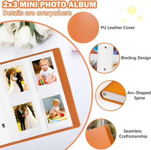 Vista 4 de Mini álbum de fotos con 360 bolsillos para cámara instantánea Fujifilm Instax Mini 12 11 9 8+ 8 LiPlay, álbum de imágenes para Polaroid Snap/Snap