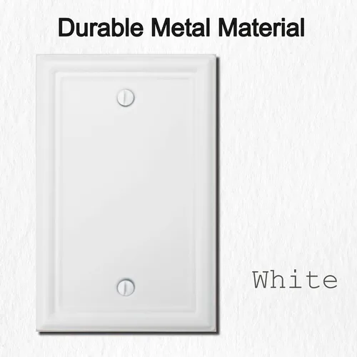 Vista 3 de OKAWYC Cubierta Individual de Interruptor de Luz en Blanco Luca Placa de Pared de Metal, Paquete de 4 Blanco 1 Gang, Cubierta de Interruptor de Luz