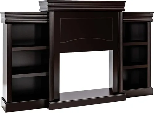 Vista 10 de Tangkula Soporte de mantel independiente de 70 pulgadas, gabinete moderno con chimenea para sala de estar, dormitorio, mesa consola de madera