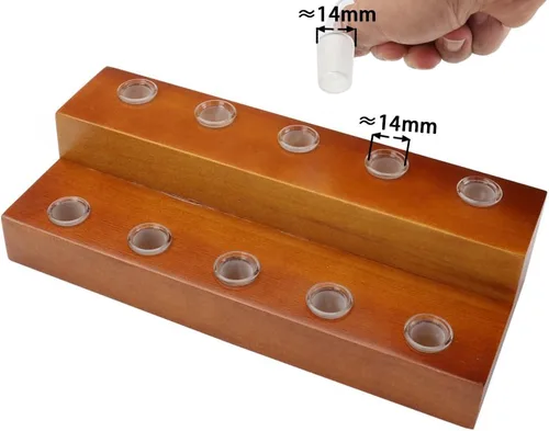 Vista 3 de HUIZHU Soporte deslizante de madera con adaptador de cristal de cuarzo hembra para sostener tubos de vidrio de 0.551 in, 0.709 in, 0.394 in