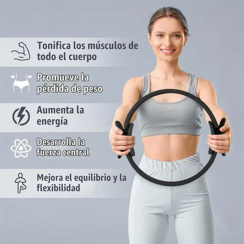 Vista 4 de RitFit Anillo circular de pilates – Círculo mágico de fitness de 14 pulgadas para tonificar muslos interiores y exteriores, guía de entrenamiento