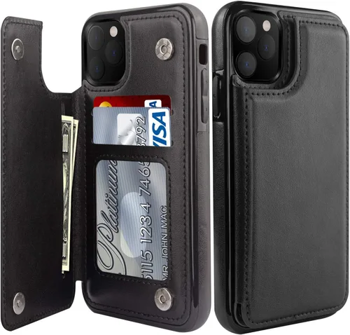 Vista 110 de LETO para iPhone 15 Pro Funda tipo cartera - Tapa tipo folio con patada - Diseños de moda - Tarjetero - Funda protectora para mujeres y niñas - 6.1