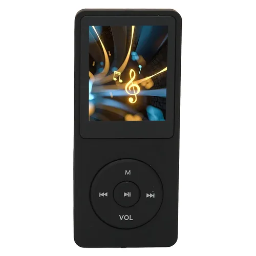 Vista 4 de Pssopp Reproductor de música MP3 MP4 portátil, material ABS ligero, almacenamiento expandible de 64 GB, ideal para deportes y viajes (negro)
