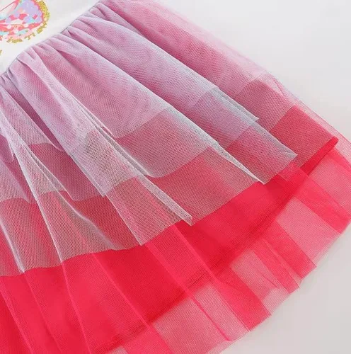 Vista 4 de warmstraw Vestido de manga larga para niñas de 2 a 7 años, de algodón, con estampado de dibujos animados, para otoño e invierno