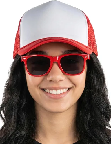 Vista 18 de Funky Junque Sombrero de camionero ligero Snapback de espuma de malla en Negro/Negro