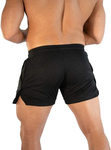 Vista 2 de sandbank Pantalones cortos de entrenamiento de gimnasio de 5 pulgadas para hombre, de secado rápido, pantalones cortos de culturismo con bolsillos