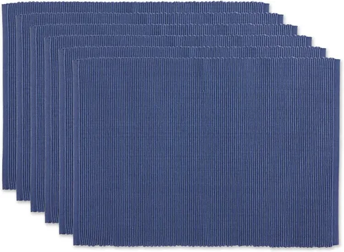 Vista 36 de DII - Juego de manteles individuales (100% algodón, acanalado) para uso diario, 13x19, Aqua, 6 piezas