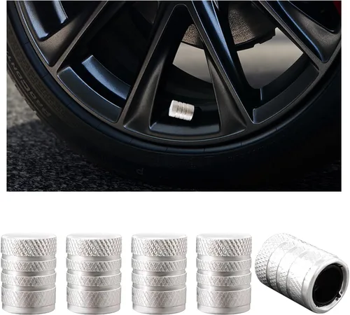 Vista 11 de Ziciner 5 piezas de tapas de vástago de válvula de neumático para automóvil, cubiertas de vástago de rueda de aluminio anodizado, tapas de aire