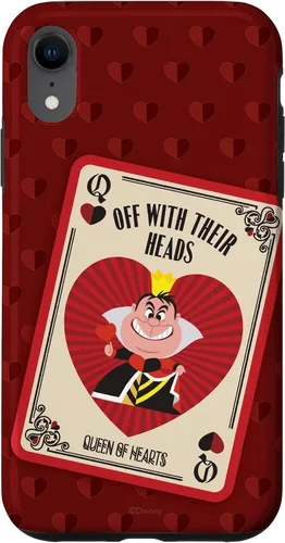 Vista 25 de Disney Carcasa para iPhone 17, diseño de villanos, la reina de corazones con sus cabezas, color rojo
