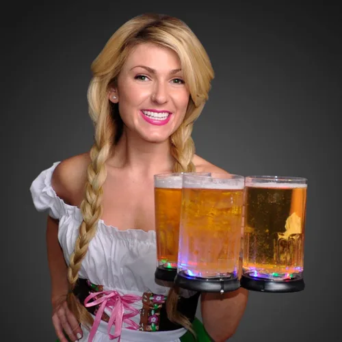 Vista 2 de Taza de cerveza alta con luz LED parpadeante de 28 onzas (juego de 4)