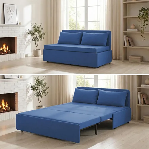 Vista 10 de Mjkone Sofá cama extraíble tamaño individual de 43 pulgadas de ancho con sofá cama extraíble, sofá individual convertible 2 en 1 con almohadas