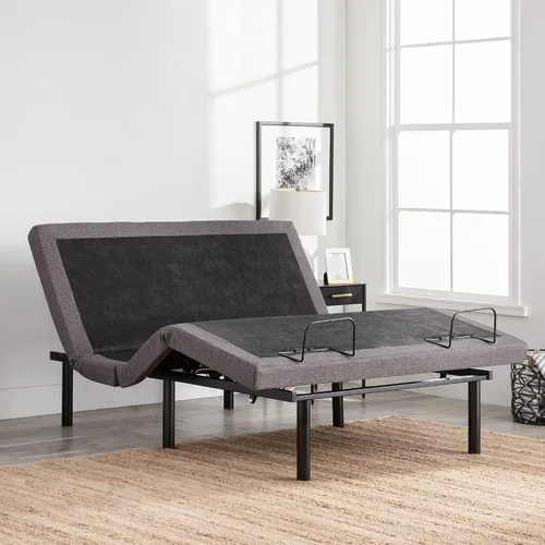 Vista 2 de LUCID - Colchón firme de espuma viscoelástica con gel de 10 pulgadas y base ajustable LUCID L300 (tamaño King dividido)