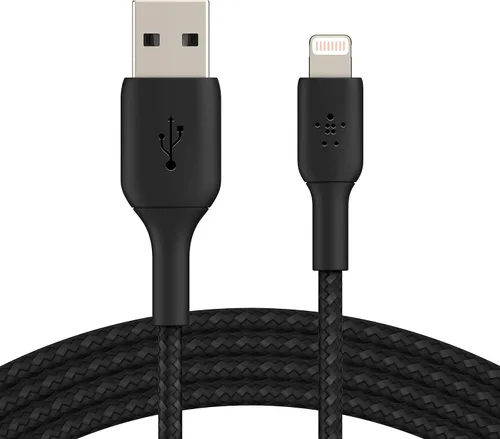 Vista 7 de Belkin BoostCharge Cable Lightning Trenzado - 3.3 pies/1M - Certificado MFi Cargador de iPhone de Apple Cable USB a Lightning - Cable de iPhone