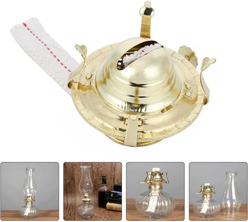 Vista 2 de Uonlytech 2 juegos DIY lámpara de aceite accesorios queroseno lámpara quemador mecha para iluminación vintage