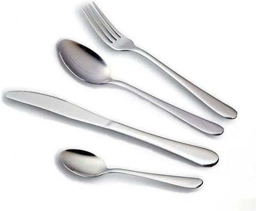 Vista 6 de HornTide, juego de cubiertos (cuchillo, tenedor, cuchara), Vajilla, Plateado